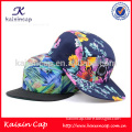 high quality 100% cotton custom printing make your own 5 panel camp snapback cap with woven label wholesale